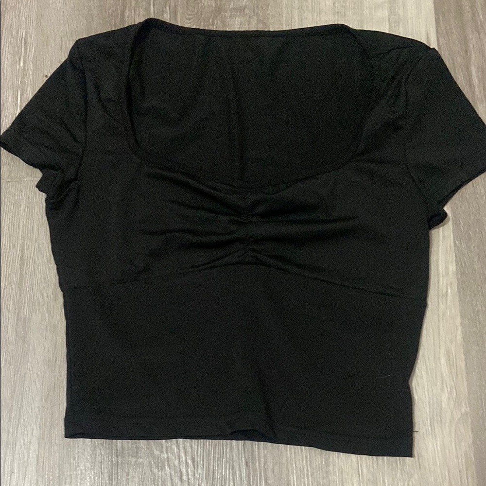 SHEIN Black Ruched Top